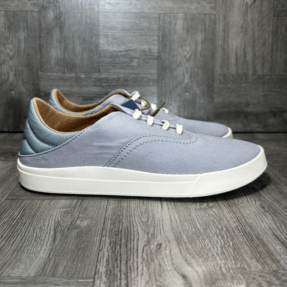 OluKai Kohu Sneakers Womens 9 Mist Grey Canvas Slip On Casual NEW